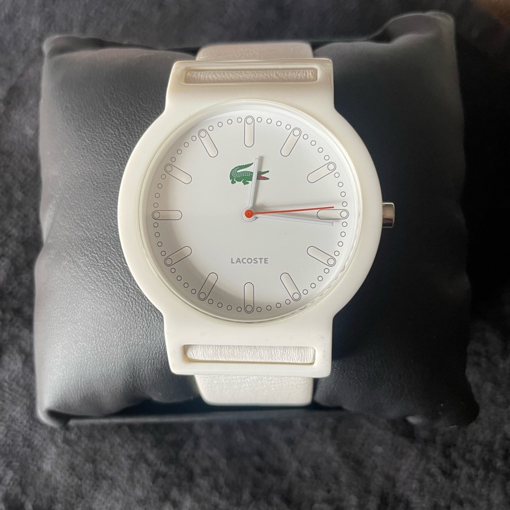 Lacoste white watch genuine leather